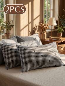 1/2pcs Striped Pattern Printed Pillowcase (No Filling), Soft Skin-Friendly Fabric, Comfortable And Breathable, Machine Washable, Suitable For Living Room, Bedroom, Room Decor, Dorm Bedding, Home Textiles, Fits Standard, Queen, King Sizes, All Seasons - Multicolor - View 13