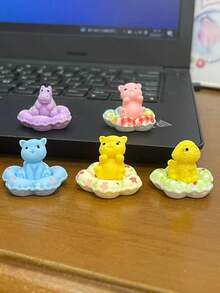 1 Set Cartoon Flower Cat Bed Simulation Office Desk Decor DIY Handmade Creative Animal Cartoon Ornament - Multi-color - View 2