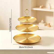 3pcs/4pcs (2-Tier/3-Tier + Accessory Set) Stainless Steel Multi-Layer Dessert Stand, Easy To Clean And Desktop Storage Display Rack, Stable And Rust-Proof, Space-Saving Party Holiday Table Organizer, Suitable For Cakes, Pastries And Seasonal Fruits. Perfect Practical Gift For Baking Enthusiasts Or Party Lovers, Christmas, Back To School Season. - View 13