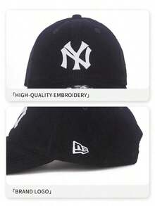 New Era 可調節棒球帽，經典白色 NY 刺繡黑色 9FORTY 款式，街頭時尚配件 - 黑色 - 查看 5