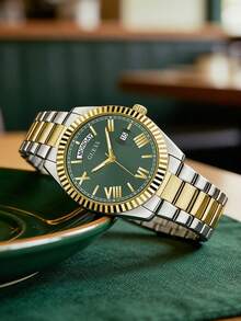 GUESS Women's Two-Tone Stainless Steel Quartz Watch Green Dial Date Display GW0308L5 - one-size - View 3