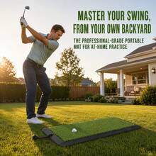 Portable Short Pile Grass Golf Hitting Mat With Rubber Base, Golf Practice Turf Training Pad With Tee Holder & Tees, Compact Indoor Outdoor Backyard Chipping Driving Practice Mat For Golfers - Green - View 5
