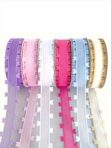 20mm High Quality Heart-Shaped Tulle Ribbon, Mixed Colors, Polyester Material, Suitable For Bows, Hair Accessories, Floral Arrangements And Gift Wrapping, Perfect For Christmas, Wedding, Thanksgiving And Valentine's Day Decorations - Double-sided Heart - View 5