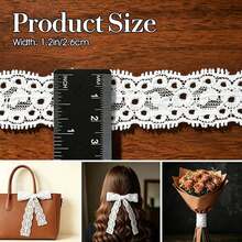 5/10 Yards White Elastic Lace Trim, 2.6cm Floral Elastic Lace Ribbon, Suitable For Clothing Sewing, Wedding Dress, Handmade Decoration And Handmade Accessories - TX366 - View 2