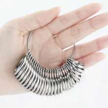 1/3pcs Ring Sizer Tool Set, 4-In-1 Ring Measuring Stick, Zinc Alloy 0-13 US Size 27-Ring Ring Sizer, Ring Size Measurement Tool For DIY Jewelry - A - View 6
