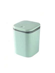 1pc Mini Trash Can With Lid, Small Desktop Waste Bin, Plastic Desktop Waste Basket, Twist Lid Design To Prevent Odor Leakage, Suitable For Storing Fruit Peels And Paper Scraps, Keeps Desktop Tidy, Applicable For Bathroom, Home Office Desktop Decoration, Coffee Table, Office, Living Room, Study And Other Places - A - View 9
