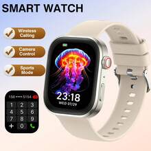 Reloj inteligente deportivo para hombres con correa de silicona 2026, pantalla HD de 2.02 pulgadas, realizar/recibir llamadas, contador de pasos, seguimiento de calorías, múltiples modos deportivos, notificaciones de llamadas y mensajes entrantes, reloj inteligente multifunción, pantalla táctil completa, compatible con Android/teléfono, regalo exquisito - Multicolor - Ver 9