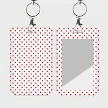 ABS Polka Dot Print Fashion Personalized Cartoon Push-Pull Card Holder, Student Wristband Card Holder, Women's Wristband Card Holder, Bus Card Protector, Student Campus Card Protector, Access Card Sleeve Storage - Rectangle - View 5