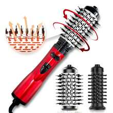 Sikat Pengering Rambut Putar 4-in-1 dengan 2 Kepala Sikat yang Dapat Dilepas, Set Sikat Pengering Rambut Putar Anti-Frizz untuk Mengeringkan dan Menata Rambut dengan Gaya Keriting ke Dalam, Tegangan Standar Eropa 230V, Cocok untuk Rambut Sedang hingga Panjang - MultiWarna - View 14