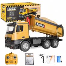 Caminhão Basculante de Controle Remoto Grande Brastoy Com Luz Som e Movimento na Caçamba - Amarelo - Visão 2