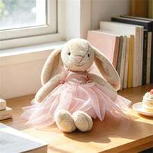 Kids Play Animal Figures - Pink Skirt With Brown Rabbit Design - View 2