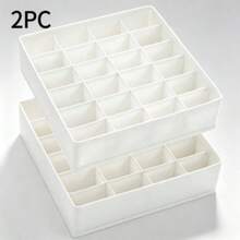 1/2 Pack Sock Drawer Organizer Divider, 24-Grid Underwear Storage Rack And Closet Organizer, Suitable For Storing Socks, Handkerchiefs, Ties, Belts And More - White - View 6