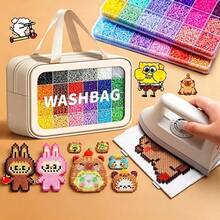96/72/48/24 Colors Optional, Hot Melt Bead DIY Handmade Kit, Includes Square Pegboard, Multi-Layer Storage Box, Ironing Paper, Colorful Keychains And Lanyards, Suitable For DIY Puzzle Making, Valentine's Day And Birthday Handmade Gifts, Perfect For DIY Enthusiasts - Multicolor - View 5