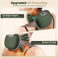 Neck Massager With Heating Function, Wireless Human-Like Massage, Relieve Pain, Green | Neck Massager, 2 Heating Levels, 10 Minutes Auto Shut-Off, Relax Neck And Shoulders At Home, Office, During Breaks Or Before Bed - View 5