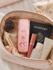 Cartoon Sweet Pink Cherry Print Storage Box, Portable Toothpick Storage Box, Multi-Functional Floss Toothpick Organizer Travel Pill Box, Multi-Functional Toothpick Box, Portable Floss Box, Cute Fruit Pattern Design, Leak-Proof Lid, Suitable For Travel, Vacation, Back To School, Dorm, Gift For Her, Teacher's Day Gift, Mother's Day Gift, Back To School Season, Christmas - Multicolor - View 7