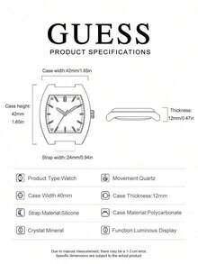 Jam Tangan Quartz Multifungsi Berbentuk Silinder Hitam GUESS Pria dengan Tali Silikon Lembut GW0203G8 - Satu-Ukuran - View 6