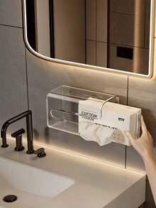1pc Tissue Box Holder, Wet Wipe Storage Box, Wall-Mounted Facial Tissue Rack, Suitable For Living Room, Kitchen, Bathroom And Toilet, Daily Use, Perfect Holiday Gift For Women, Friends, Mothers, Boyfriends, Students, Mother's Day, Father's Day - Multicolor - View 4