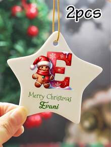 Customized Christmas Decorations With Your Name, Personalized 2026 Home Christmas Decorations, Customizable Letter Christmas Tree Decorations, Christmas Home Decorations, Customized Christmas Gifts, Christmas, Gingerbread Men, Merry Christmas, 2026. - Style B - View 14