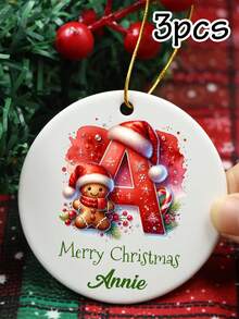 Customized Christmas Decorations With Your Name, Personalized 2026 Home Christmas Decorations, Customizable Letter Christmas Tree Decorations, Christmas Home Decorations, Customized Christmas Gifts, Christmas, Gingerbread Men, Merry Christmas, 2026. - Style B - View 20