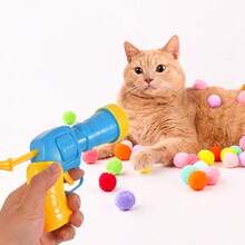 20/30pcs Interactive Cat Plush Ball Launcher Toy Set, Soft Plush Ball Launcher With 1 Launcher, Suitable For Indoor Cat Exercise (Random Color) - Multicolor - View 5