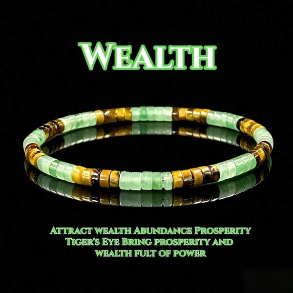 1pc Natural Lapis Lazuli/Green Aventurine With Tiger Eye 2X4 Inch Bracelet, Wealth And Wisdom Bracelet, Easy To Wear And Versatile Fashion Design, Exclusive Design Jewelry, Gift For Boyfriend And Girlfriend, Couple Bracelet