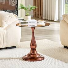 Coffee Table Brown Made Of Glass For Living Room And Lounge - 棕色 - 查看 4