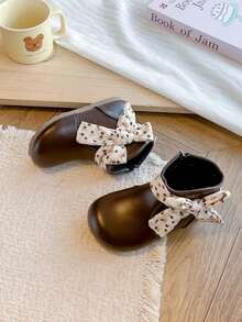 Girls' Floral Decor Ankle Boots, Side Zipper Soft Sole Vintage Princess PU Boots - Brown - View 6