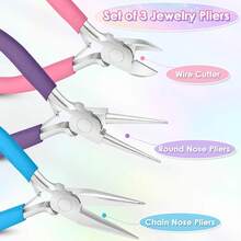 QIAO 3 PiecesJewelry-Making Pliers Set-Jewelry-Making Tools Suitable For Jewelry Repair, Wire Wrapping, Beading, And Craft Projects - Multicolor - View 3
