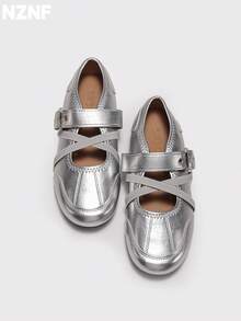 NZNF Premium Flat German Trainer Shoes For Women, New Autumn Style, Versatile Sports Sneakers To Match With Skirts - Silver - View 6