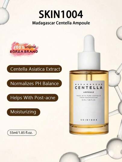 SKIN1004 Ampoule Madagascar Centella, con extracto de Centella Asiática, textura ligera y de rápida absorción, cuidado facial hidratante diario, cuidado de la piel estilo coreano, belleza coreana, Olive Young, set de regalo, 55ml/1.85 fl.oz