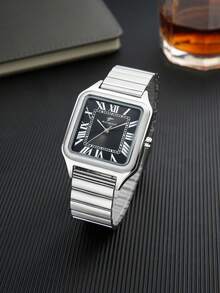RICECGO A Stylish Men's Watch In A Retro, Classic Design-Perfect For Daily Commutes, Gift-Giving, And Business Meetings. An Ideal Gift. - Silver - View 4