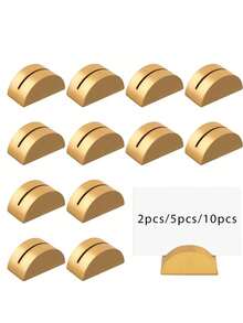 Gold Semi-Circular Table Number Holder, Multi-Function Card Photo Memo Clip, Suitable For Wedding, Party, Banquet, Home And Bar Decoration - Multicolor - View 2