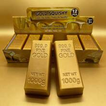 1pc Gold Bar Slow Rebound Squeeze Toy, Stress Relief Venting Toy, Cute Soft Rebound Toy For Students (Factory Injection Molding May Have Defects, Color Difference, Please Do Not Purchase If You Mind) - Multicolor - View 1