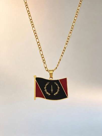 Collares con colgante de la bandera afroamericana para mujer, joyería de acero inoxidable