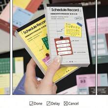 Schedule Tracking Stickers, Writable Daily Planner Stickers, Multi-Color Lined Memo Calendar Labels, Suitable For Daily Schedule Organization, Bullet Journal, DIY Photo Album, Office And Student Stationery Accessories - Reusable Sticker Book - View 8