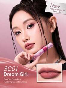 ROCK SWEET Debut Night 系列鏡面唇釉，輕盈顯色，晶瑩透明薄膜，持久玻璃鏡面光澤 - SC01 冷茶煙粉 - 查看 2