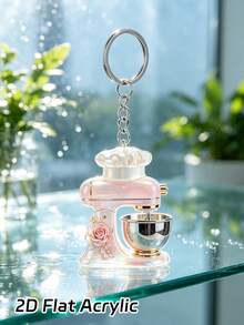 2D Flat Baking Machine Pattern Acrylic Pendant, Mom's Keychain, Handbag, Backpack Charm, Cooking Enthusiast Souvenir, Can Be Hung On Backpack, Handbag, Car Keys, Door Keys, Suitable For Dating, Studying, Working, Commuting, Phone Accessories, Wedding Season, Bridesmaid Gift, Bride Gift, Birthday Gift, Halloween Gift, Christmas Gift, Mother's Day Gift, Teacher's Day Gift - Multicolor - View 3