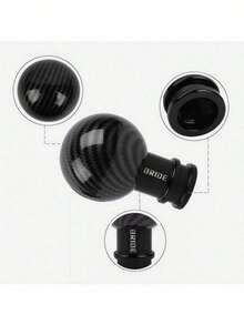 1pc Car Gear Shift Knob Carbon Fiber Texture Round Ball Gear Lever Head Universal For Manual And Automatic Transmission - A - View 7
