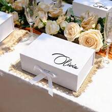 Personalized Groomsmen Gift Box, Customized Magnetic Gift Box, Customized Wedding Gift Bag, Groomsmen Invitation Gift Box, Empty Wedding Gift Box, Suitable For Bridesmaid Gifts, Wedding Party - Multicolor - View 7