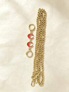 Detachable Bag Replacement Chain And Decorative Charm Set, Double-Sided Snap Buckle Structure For Splicing And Extending As Crossbody Shoulder Strap Accessory - Red - View 2