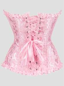 Women's Plus Size Court Style Corset Top, Waist-Cinching Body-Shaping Bustier, Sexy Jacquard Vintage Corset Top, Suitable For Wedding, Party, Halloween Costume, Role Play - Multicolor - View 32