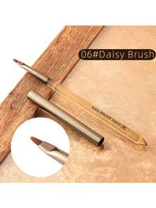Amber Clear Handle Nail Art Brush Set Professional UV Gel Painting Liner Gradients Brushes Acrylic Manicure Tool With Caps - Ginger - View 19