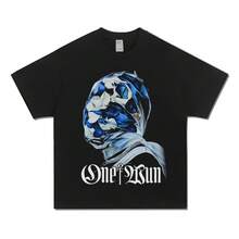 American-Style Small Collar Hip-Hop Casual Loose Short-Sleeve Shirt T Shirt All-Matching - 黑色 - 查看 2