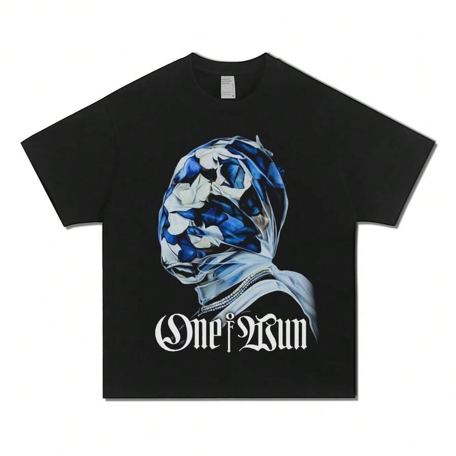 American-Style Small Collar Hip-Hop Casual Loose Short-Sleeve Shirt T Shirt All-Matching - Black - View 1
