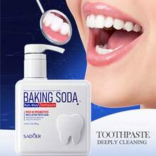 SADOER 1 Botol Pasta Gigi Probiotik Baking Soda, Pembersih Gigi Mendalam, Pemutih dan Pencerah Gigi 300g - Mint - View 2