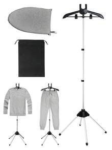 Vertical Home Steamer Stand, Ironing Storage Set, Includes Steamer Rack, Handheld Ironing Board, Clothes Brush And Storage Bag, Handheld Ironing Independent Support Stand, Foldable Floor Standing - C - View 2