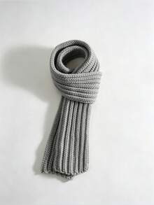 1pc Unisex Kids Cute Solid Color Knitted Warm Scarf, Autumn/Winter Style, Suitable For School, Outdoor, Party, Holiday Gift, Photo Outfit - Multicolor - View 7