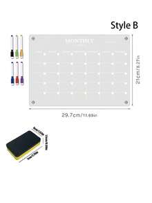Magnetic Transparent Refrigerator Calendar Board (Comes With 6 Magnetic Whiteboard Pens),Acrylic Writing Board,Transparent Pattern Memo Board,Reusable Planner Magnetic Refrigerator Sticker,Reusable Meal Planner,Perfect For Christmas And Halloween In - Multicolor - View 13