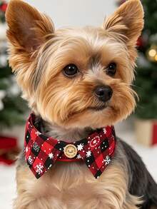 Christmas Adjustable Cat & Dog Collar With Bell Pendant, Anti-Slip Buckle Design, Exquisite & Cute Pet Christmas Gift, Suitable For Cats And Small Dogs - Multicolor - View 9