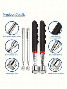 Extendable Magnetic Pickup Tool, Suitable For Hard-To-Reach Places - A - View 4